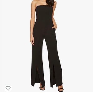 Donna Morgan Strapless Slit Jumpsuit